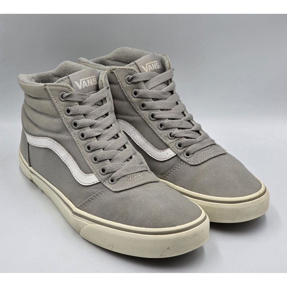 Vans Ward Hi Mens 9.5 Gray Canvas High Top Skate Shoes Off The Wall
